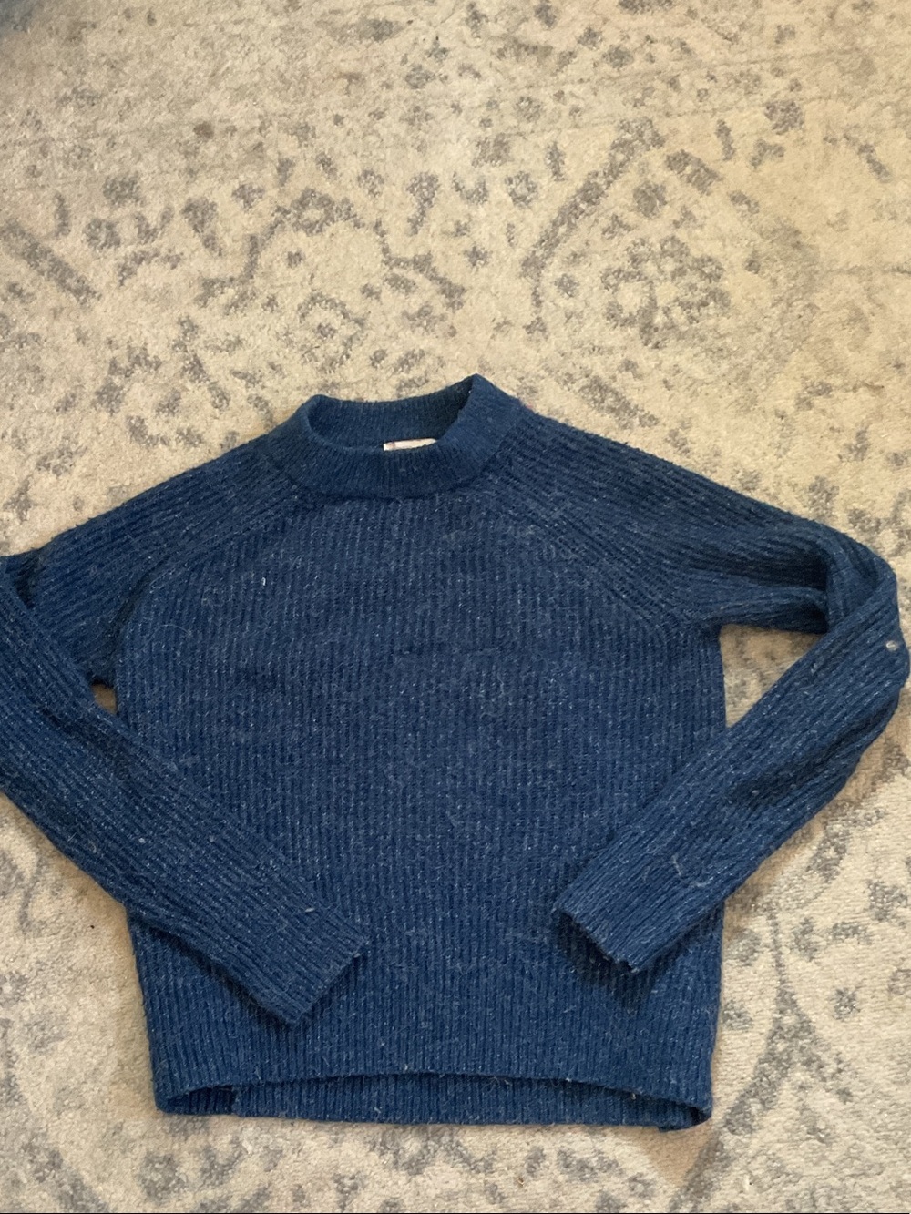 Basic basique XS navy blue ribbed mock-neck sweater